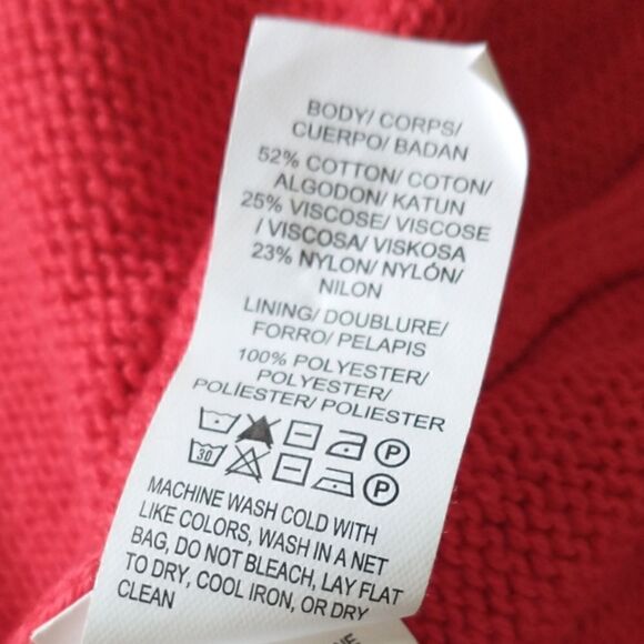 Lucky Brand Sweater S Red Layered Chiffon Long Sleeve Pullover Swiss Dot Flowy. - Picture 12 of 16